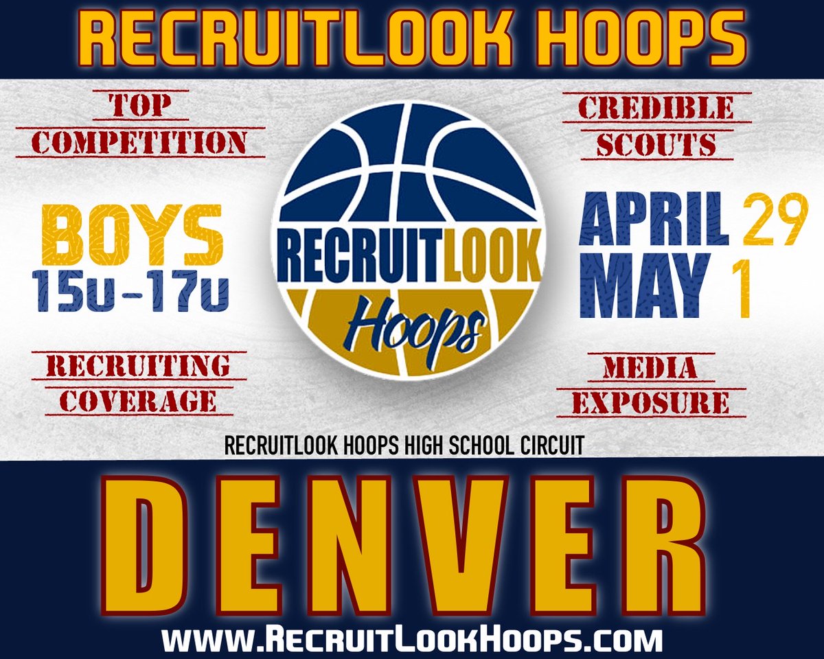 The info you'll need for this weekend!

Iowa Boys Schedule: tourneymachine.com/Public/Results…

Iowa Girls Info: iowagymrats.com/queens-of-the-…

Denver Schedule: basketball.exposureevents.com/182956/denver-…

Fan Admissions (Boys Only): recruitlookhoops.com/spectators/

Live Stream (Boys: @ballertv): ballertv.com/recruitlook