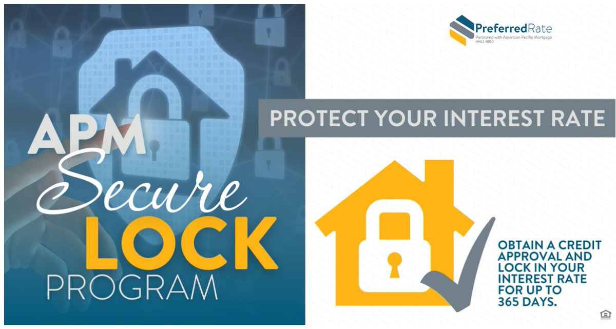 BelliMe's tweet image. Our Secure Lock Program allows you to obtain credit approval and lock in your interest rate—providing peace of mind for YOU. If rates drop within 21 days of close, so does the rate! Rates go up? You’re protected! Let's Connect today to see how #SecureLock can help you.