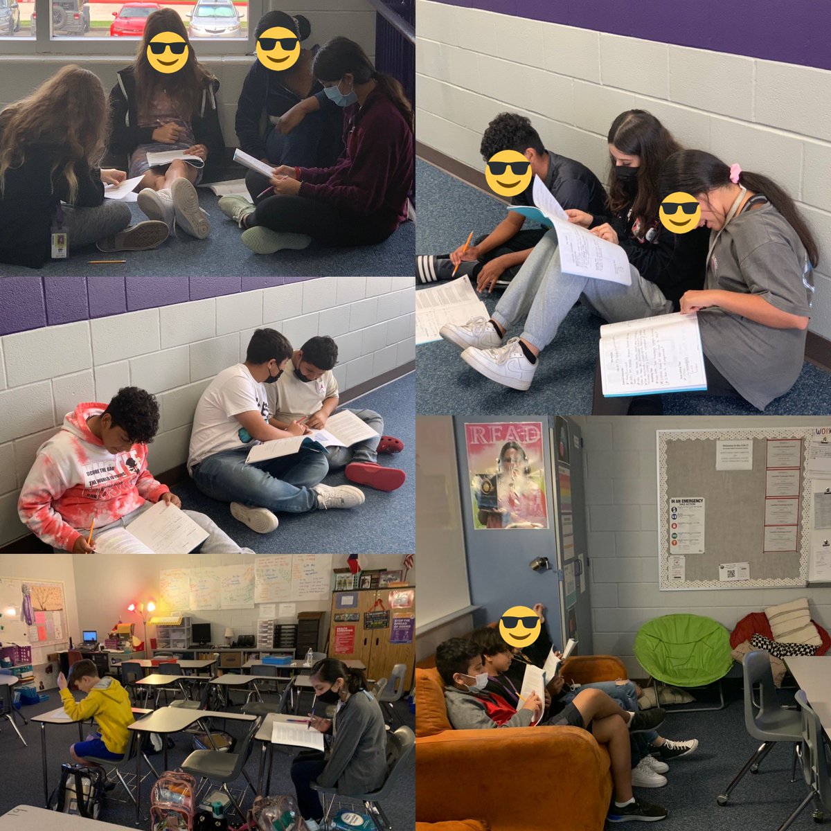 LitCoachSonya's tweet photo. @Read2meFoster knows that when you offer students a choice in work environments, they choose the one that works best for them. 🤩📚#WeGrowReaders #teamwork #workalone https://t.co/XjBpd6bxLt