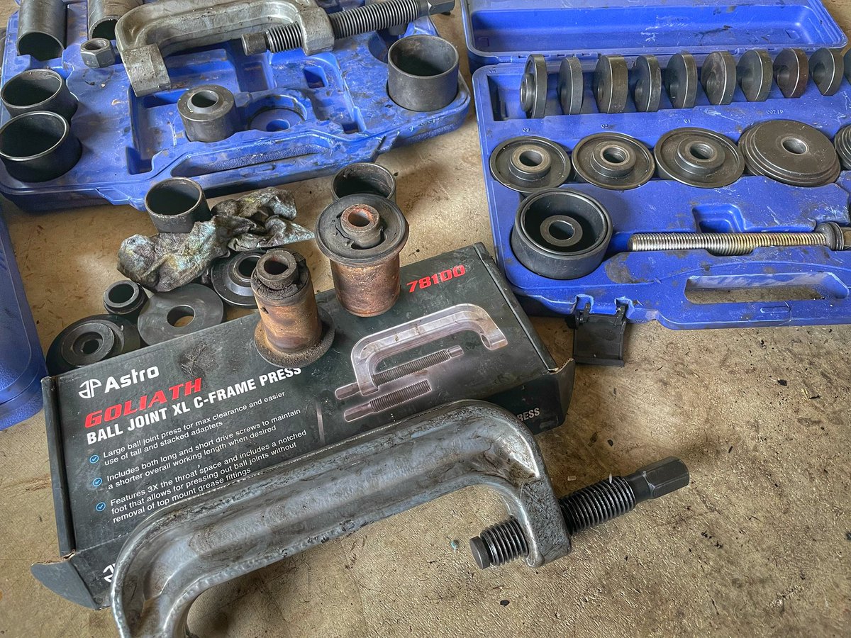 Knocked out these control arm bushings. Quite the undertaking without the proper tools from <a href="/AstroPneumatic/">Astro Pneumatic Tool</a> The Goliath 78100 is a must have👨‍🔧