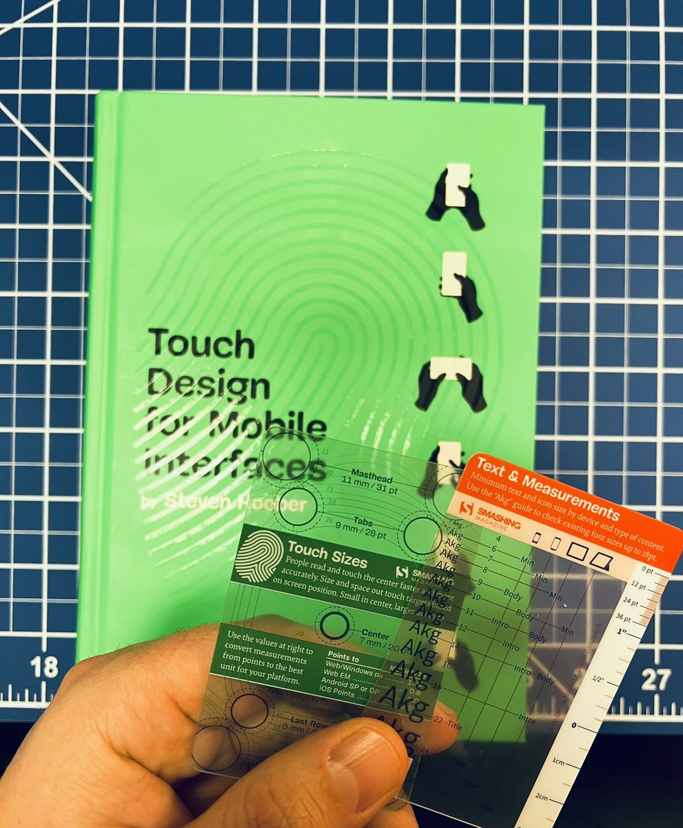 epbern's tweet image. Everyone in the office is in love with @shoobe01 Steven Hoober’s book “Touch Design for Mobile Interfaces”

And these cool touch target cards. Thanks Steven! #ux #uxdesign #mobiledesign #touchdesign #hashtagsareuxfriendlyright