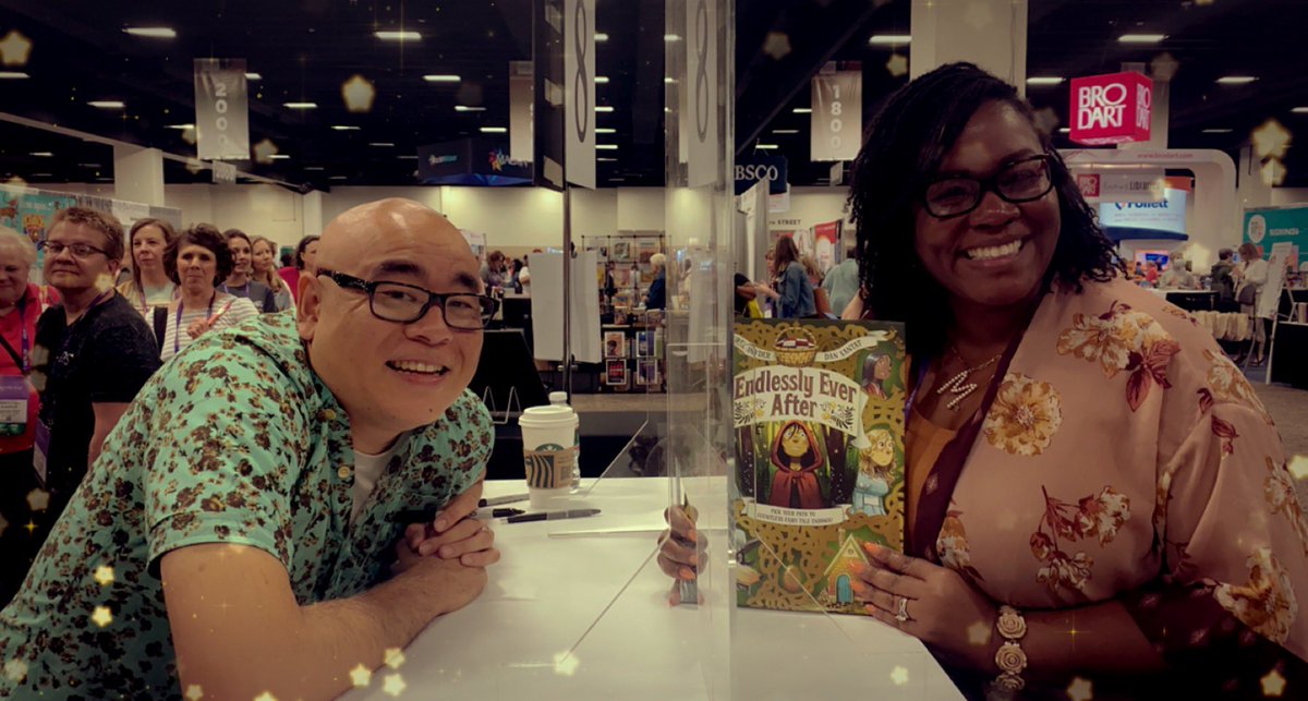 BaneLibrary's tweet image. Having several fan girl moments at #TLA22 ! @dsantat @yuyimorales @thebrockart @KSekouM thank you for your talents and generosity with sharing your stories. “When children read, they are practicing life”-Yuyi Morales