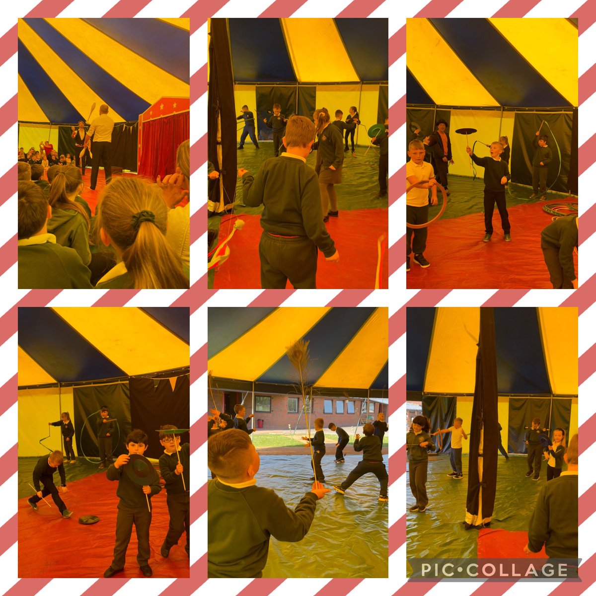 Dosbarth Rhiannon Roberts loved our visit from Circus Sensible today and had so much fun in the workshops @DeightonPrimary