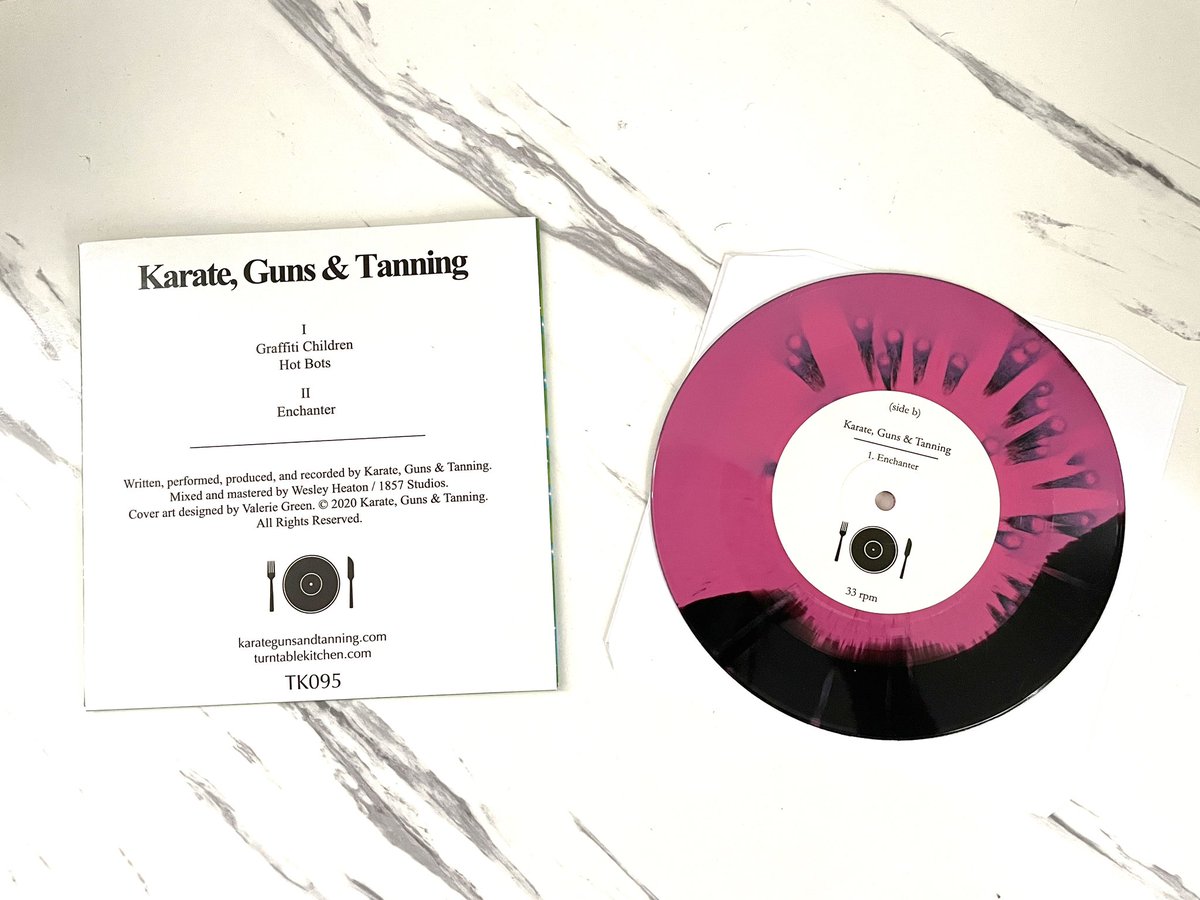 KGTMusic's tweet image. New @TTableKitchen limited collab 7” vinyl are now stocked in the KGT merch store ⚡️ Includes an alt cover, 2 tracks from Concrete Beach and a NEW unreleased track. $10+shipping (DM for international orders outside UK) karategunsandtanning.bigcartel.com