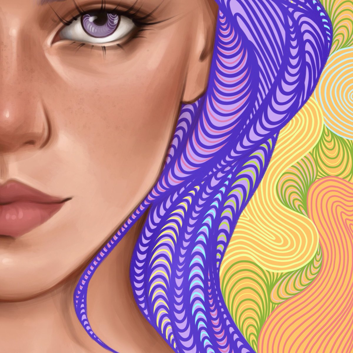 Hi🤍 #NFTCommunity 
A little story about my new collection😋
Recently I decided to exercise my imagination and do a couple of creative tasks. I took a black pen and boldly started drawing lines on the paper, and then filling in the resulting shapes with the same lines👇🏻