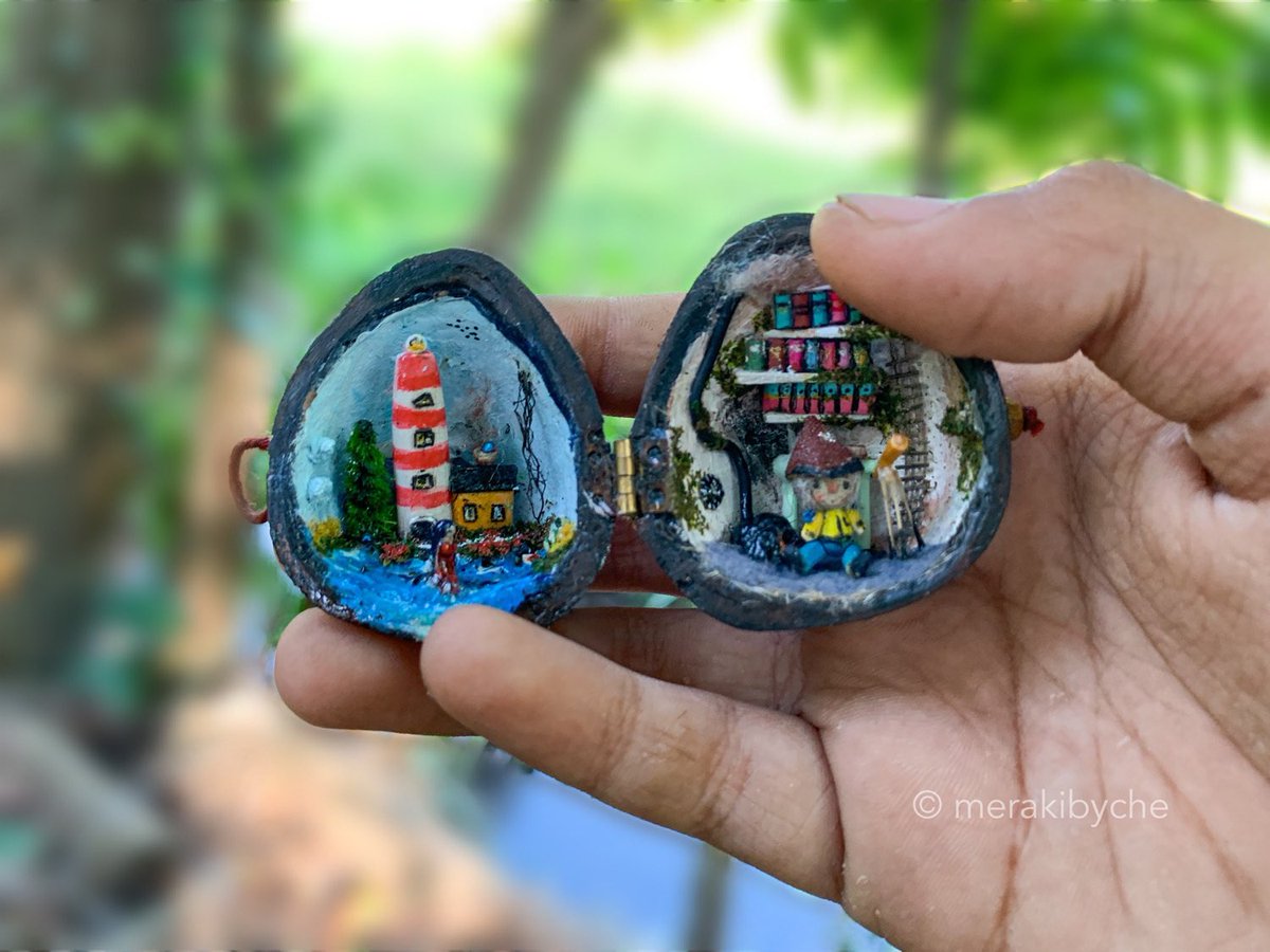 merakibyche's tweet photo. Excited to share this item from my #etsy shop: Miniature lighthouse inside and a tiny doll in a nutshell, miniature doll houses, collectible wooden toys, mini fairy mermaid, sea diorama #tinymermaid #whimsicalgift #piratedollmini #lighthouseornament https://t.co/UHgFObM77q https://t.co/A6TdDCmeTj