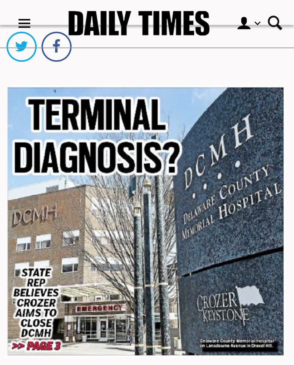 RepOMara's tweet image. Last week, Crozer Health announced they are closing the outpatient substance abuse clinic at the Delaware County Memorial Hospital, the Crisis Center at Crozer-Chester Medical Center, &amp;amp; other key services. Prospect has been shutting down services at Crozer Health for months now..
