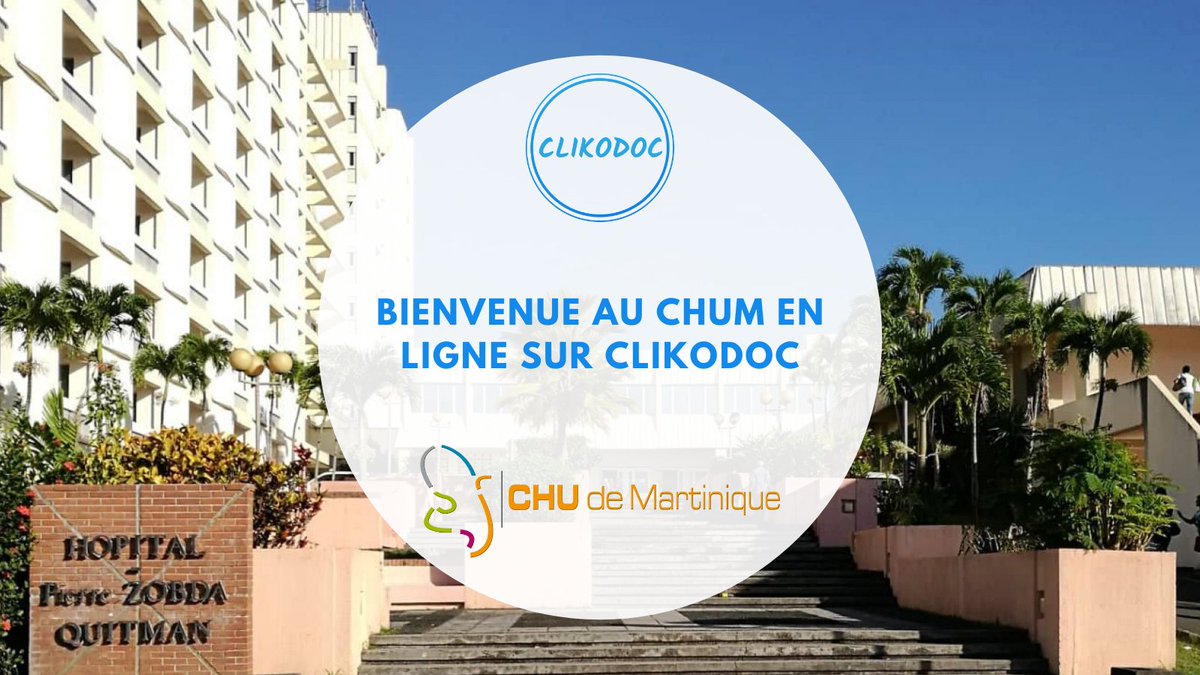 Le <a href="/CHUM972/">CHU de Martinique</a> a choisi Clikodoc pour optimiser les prises de RDV.
🙂Nous sommes très heureux de contribuer à ce projet et à l'amélioration de la relation ville-hôpital.
ℹ️ Le lancement de ce projet débute par une phase pilote de 6 mois avec différents services.
#esante #rdvmedicaux
