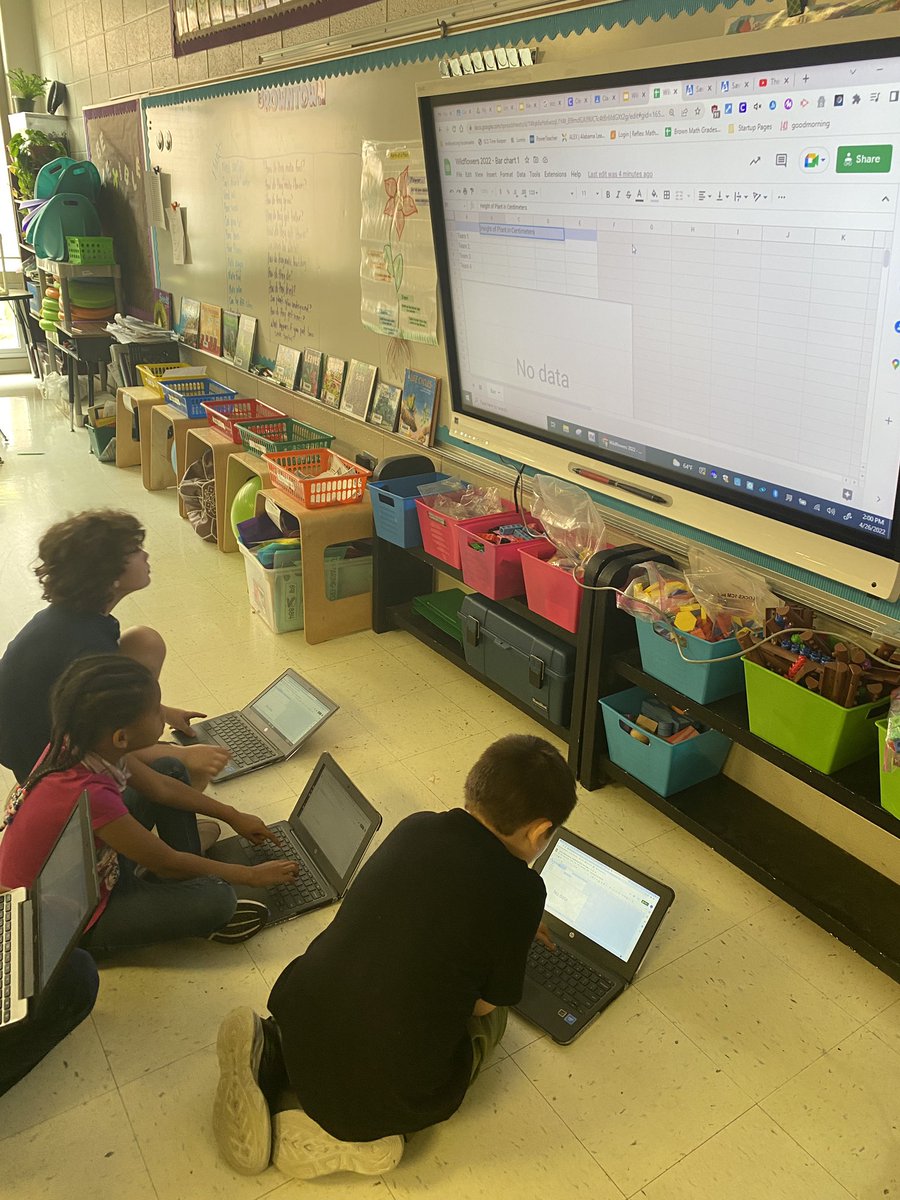 tweetingbrown's tweet photo. Using #googlesheets to create charts documenting the growth of our plants! #edtech #techykids #technology #google @DanaJanney @ShelbyEdTech https://t.co/ai0thF2Fk3