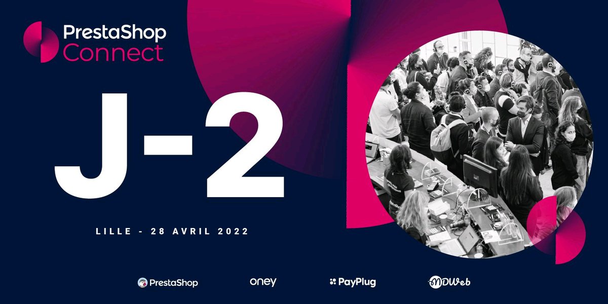 Retrouvez l'équipe MDWeb ce jeudi 28 avril 2022 au #PrestaShop Connect #Lille ! 

<a href="/EmmanuelDelrue/">Emmanuel Delrue</a> et <a href="/bakerlive/">Constantin Boulanger</a> y animeront deux ateliers !

#ecommerce #events