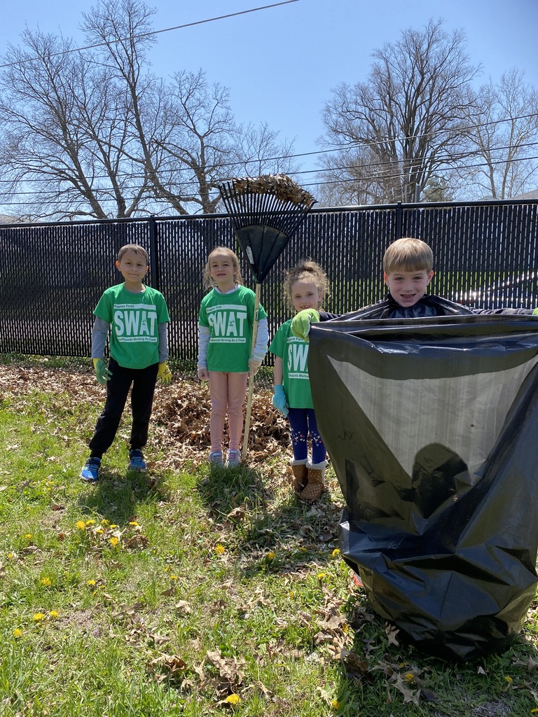 EFESSpoofhounds's tweet photo. SWAT spring cleanup is going on this week and today's 1st grade team set the pace.  10 bags of leaves in 30 minutes is a pretty good start! https://t.co/nBCkVLFXui