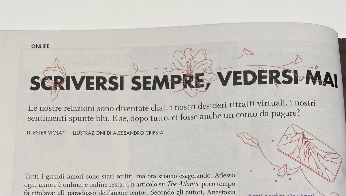 scriversi sempre, vedersi mai 

Su ⁦<a href="/Cosmopolitan_IT/">Cosmopolitan</a>⁩ in edicola 🎈