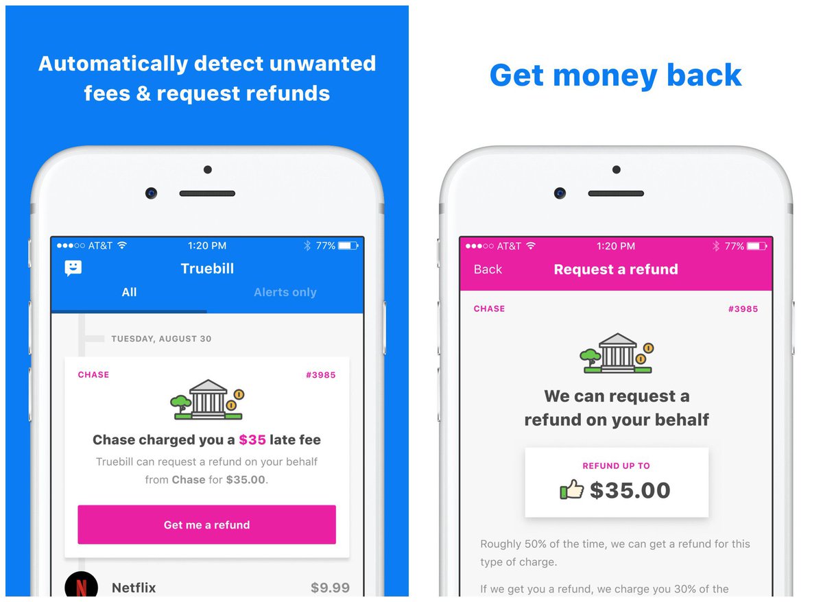 True_Bill_'s tweet photo. Get your bank fees refunded with our new feature! https://t.co/mJ8AmQaHn1 #finance #personalfinance #financialsuccess https://t.co/6Z28jaL2pI