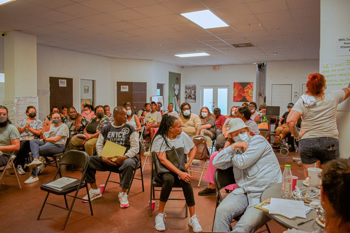 MiamiWorkersCtr's tweet photo. The #MiamiTenantBillofRights is up for a FINAL vote on May 3rd. In tonight’s tenant meeting we agreed: win or lose, we won’t turn back, we will not stop. We love Miami, we belong here, we’re committed to growing the movement for tenant power + housing justice &amp; we’re HERE 2 STAY! https://t.co/RYY5HGmMMU