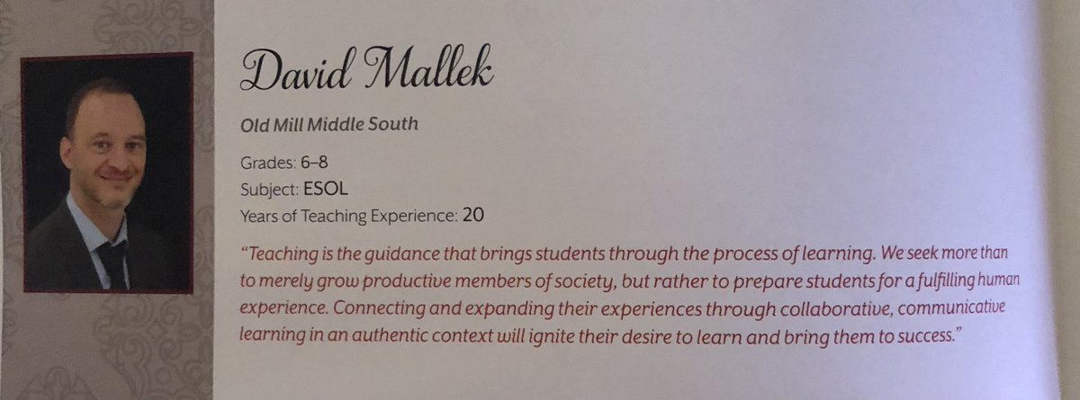 ommsaacps's tweet photo. Congratulations  to Mr. Mallek for being the OMMS nominee for Teacher of the Year at the Excellence in Education ceremony tonight! #AACPSToy #AACPSAwesome #ESOLeducator ❤️🤍💙 #PatriotPride https://t.co/prbS9aTysF