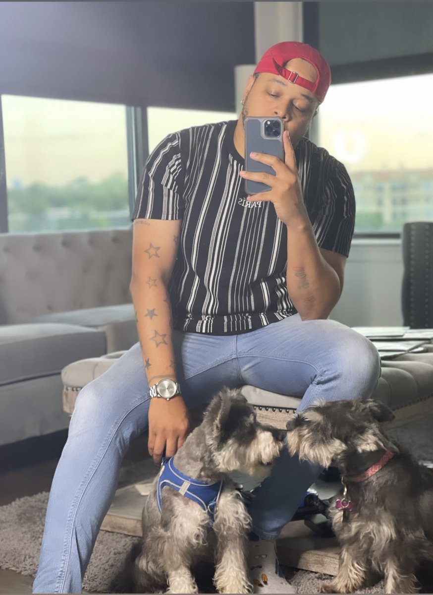 That_Guy_Trei's tweet photo. This was pretty difficult. As you can see Toni stay ready, but that damn Braxton Wheeww all over the place. #DadDog #MiniatureSchnauzer https://t.co/evi4sotqsV