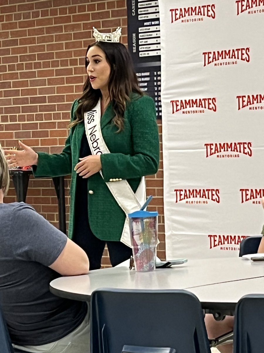 Not only did we get Miss Nebraska all day at Freeman, we got her for our TeamMates night! Morgan had a busy day and evening, but we are so thankful for her time and messages. Thank you, ⁦<a href="/MissAmericaNE/">Miss Nebraska</a>⁩  #TeamMates #strengths #freemanfalcons