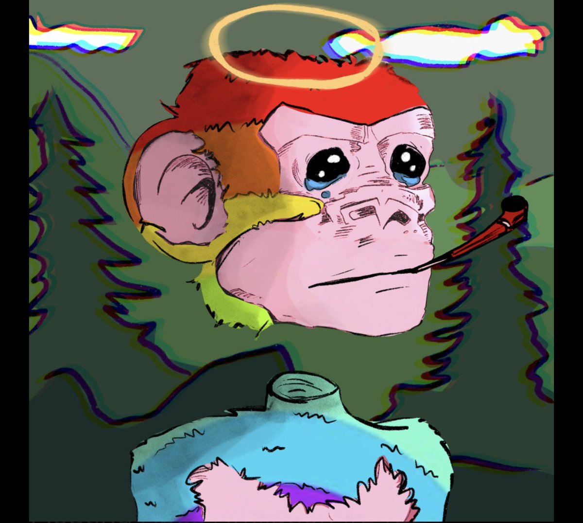 EneEfeTeG's tweet photo. Here’s my @FloatingApesNFT  🔥 what y’all think 🥵 or 🥶 ? https://t.co/bezNth6BVl