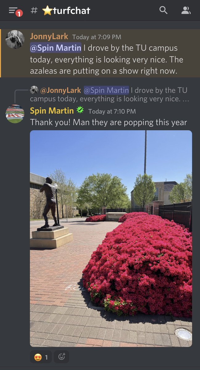 Spinmartin21's tweet photo. TU Grounds and landscaping is a show stopper! https://t.co/RcymFJLpCh
