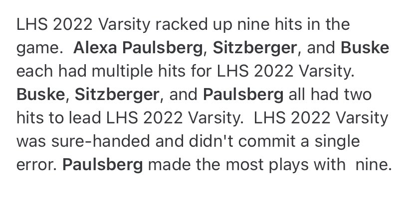 AlexaPaulsberg's tweet photo. A great win tonight against Omro. I had one stand up double and one ground rule double. I even got some time on the infield. One nights rest before we take on Laconia in a DH. #ALLIN https://t.co/AtNW32jjDL
