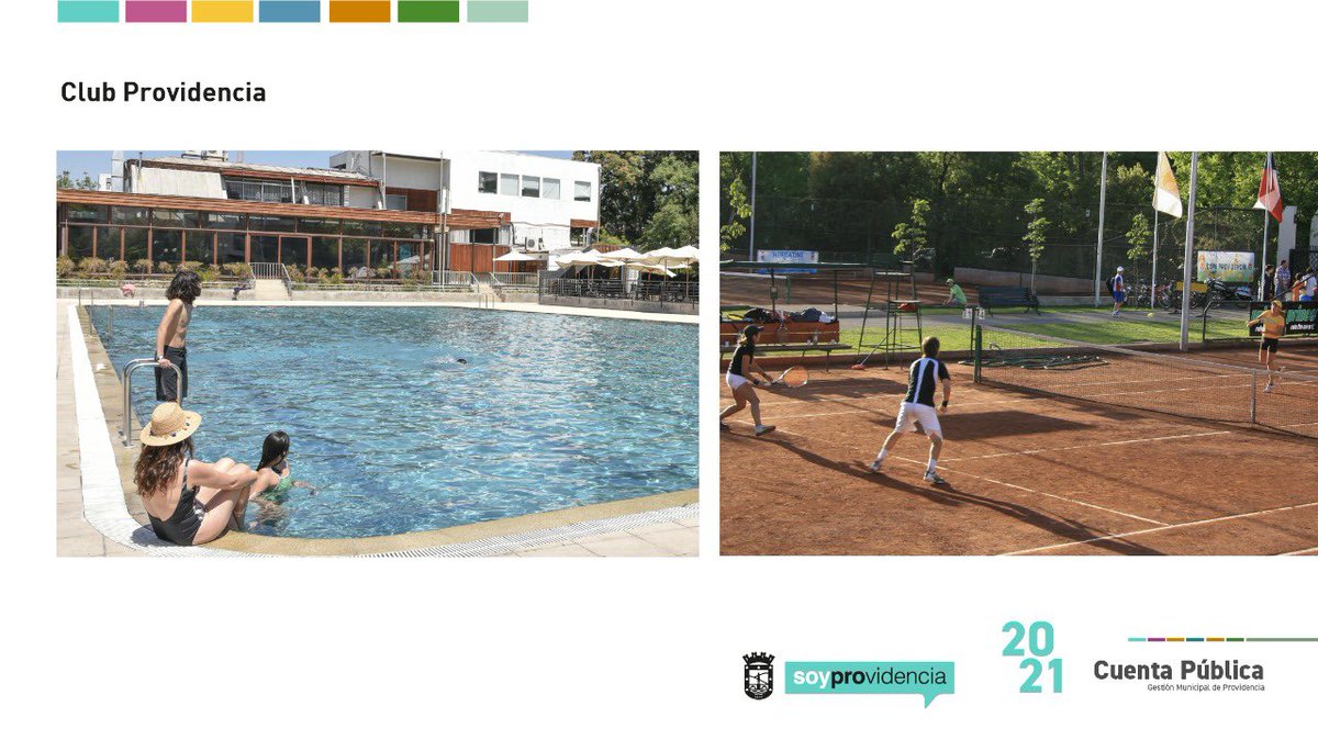 CLUB PROVIDENCIA: Pese a las restricciones sanitarias, se elaboró una oferta con más de 25 mil cupos para clases, como: nado libre, hidro gimnasia, natación para niños, yoga, ballet, pilates, acondicionamiento físico, baile, spinning, entre otras.#CuentaPúblicaProvi2021