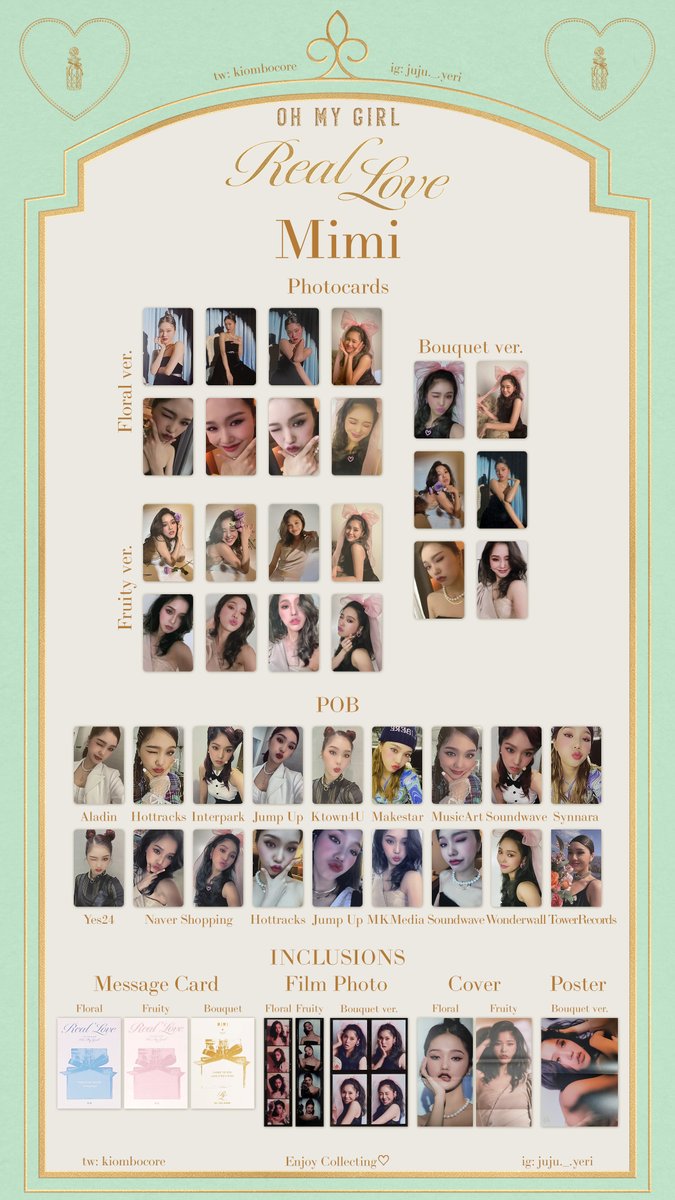 📃🧸 Oh My Girl Real Love Photocard Template Individual + POB