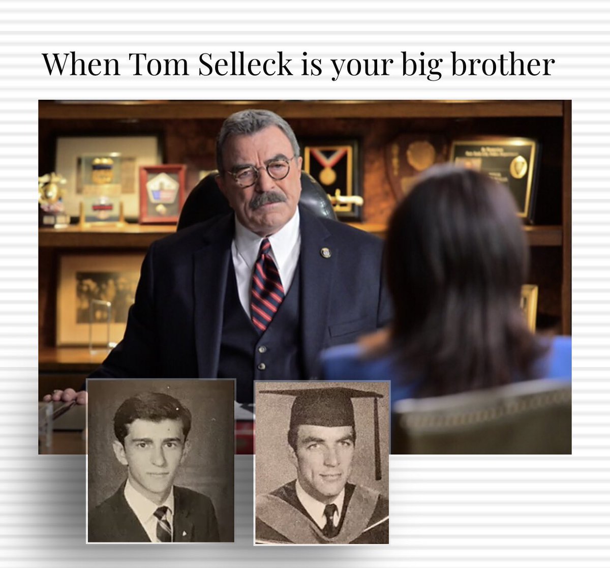 TrojanSigs's tweet photo. We found an AU brother named Mirko who has a helluva story to tell about his Sigma Chi big brother Tom Selleck. Watch Tom’s TV ads he did while still a Sig undergrad. https://t.co/DoLq2ykam8 #trojansigs #sigmachi #tomselleck #BlueBloods https://t.co/MgX4UFbeu3