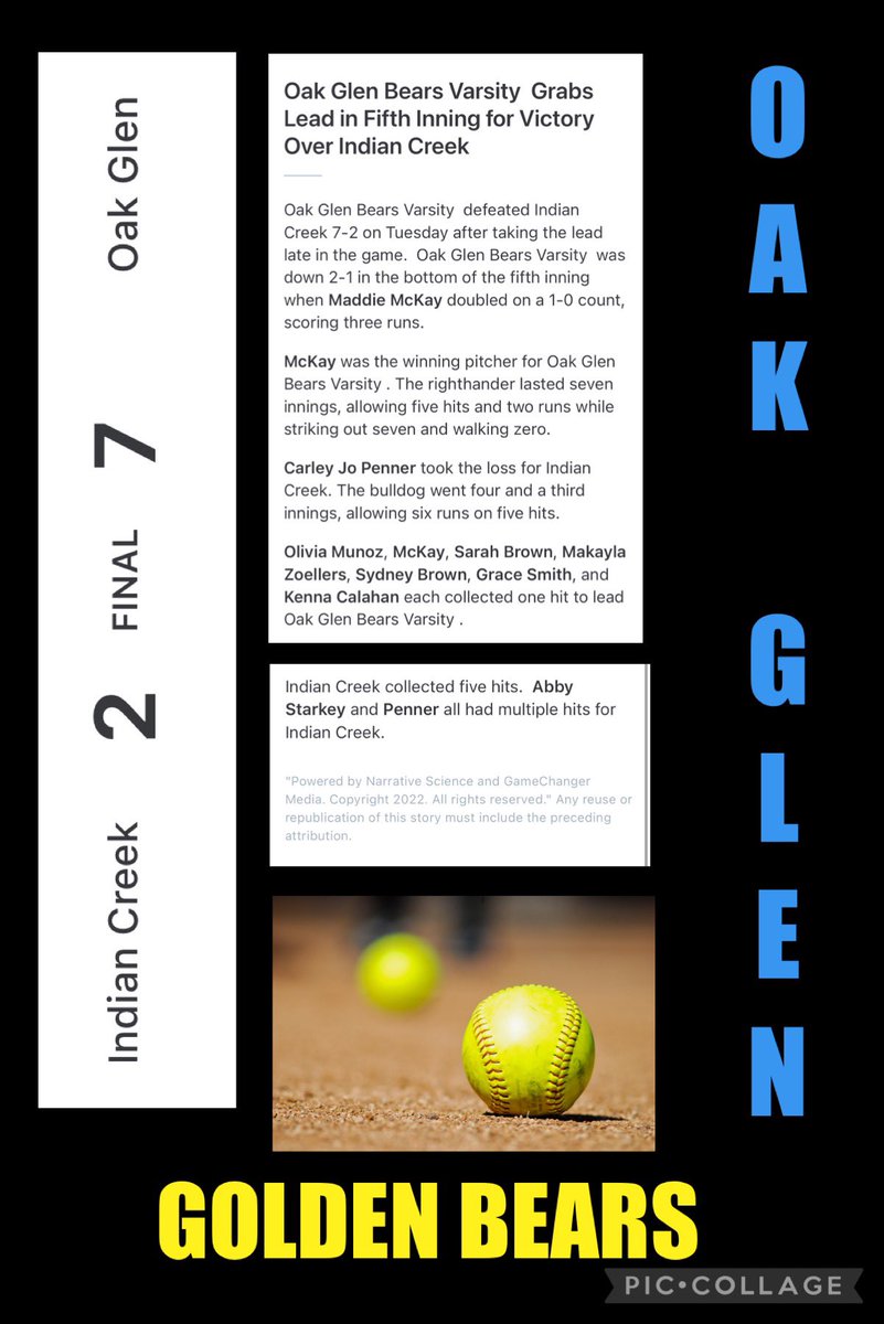 sherriewv's tweet photo. @softball_og @OvacSoftball @OVAC_Sports @rwrightmckay #wvprepsb Way to Go Oak Glen!!             #OGSoftball2022 
#WeAreBetterTogether 
#UnFinishedBusiness https://t.co/DefkKk9Fa0