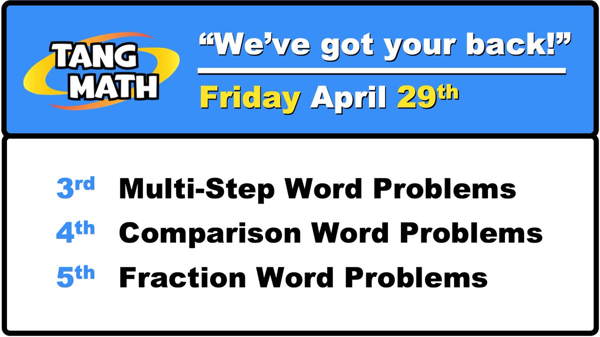 gregtangmath's tweet photo. Grade 3-5 STUDENT LESSONS Friday!
https://t.co/qidcaskC9T https://t.co/tmpFFC2XLA