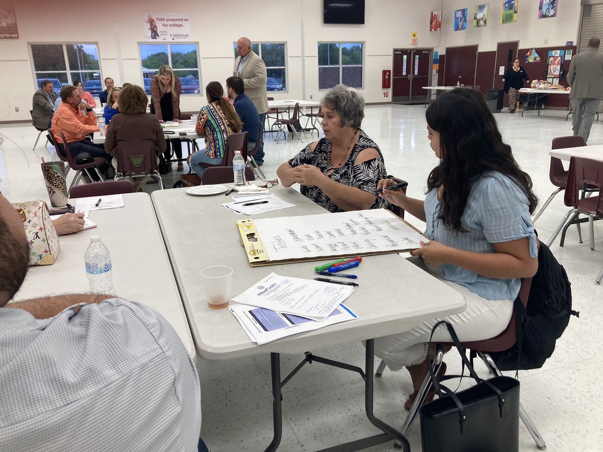 DrRhondaWade's tweet photo. So excited for the kickoff of our Strategic Plan 2.0 work.  Our students, parents, community, staff, teachers and board members are creating guidance for the future. @FloresvilleISD #StrategicPlan https://t.co/YtSnBfKYYj