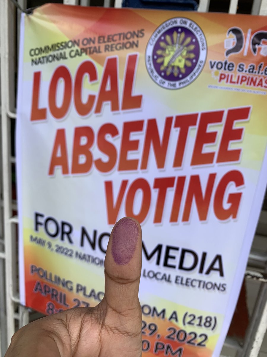 _GioRobles's tweet photo. Done.
#ParaSaBayan #TheFilipinoVotes2022 #Halalan2022 #LocalAbsenteeVoting https://t.co/E0M3ng4MI8