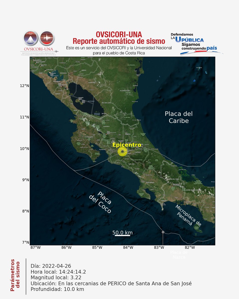 2022-04-26 14:24:14.2, Mag: 3.22, Prof: 10.0 km, Epicentro: En las cercanias de PERICO de Santa Ana de San José
#ovsicori #una #Sismocr #temblorcr #TemblorCR