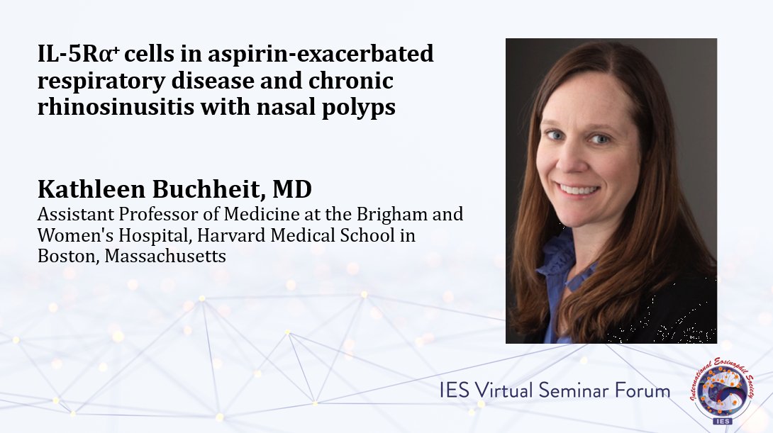 EosinophilSoc's tweet photo. For the last speaker we have Dr. Kathleen Buchheit #IES2022 #IESWebinar https://t.co/BzxZBEAcNG