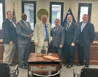 Council members from <a href="/DorchesterSCGov/">Dorchester County</a> &amp; co. administrator meet w <a href="/BennettSCSenate/">Senator Sean Bennett 🌙</a> &amp; <a href="/ChrisMurphySC98/">Rep. Chris Murphy</a> after a subcommittee hearing on H. 3948 - Local Option Sales Tax Flexibility. Thanks to these county officials and legislators for their support of this important bill.