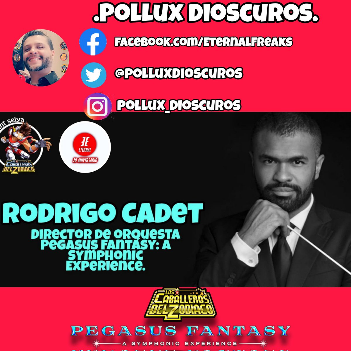 PolluxDioscuros's tweet photo. Aquí una entrevista con el talentoso Director de Orquesta de #PegasusFantasy, #RodrigoCadet quien nos comparte aquí su punto de vista y entusiasmo! Venta de boletos Zona Dorada este sábado 30 de abril. Resto de zonas a partir del 6 de mayo.
https://t.co/rcRg7Mu7Xc
#CDZSinfónico. https://t.co/YdyHMJOUd7