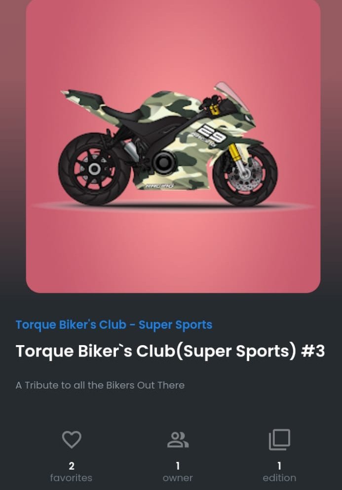 TorqueBikerTBC's tweet photo. Super Sports #3 Was Bought By
@WileyWi26086221

#NFTCommunity #nftart #NFTGiveaways #nftspace #NFTs #NFTdrop $ETH https://t.co/YqLzdO5Qwt