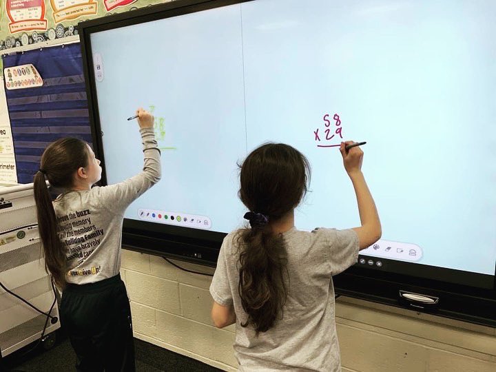 stbernschool's tweet photo. We are excited to announce that brand new promethean boards have been installed in all of our classrooms! This amazing technology allows teachers to use interactive activities to enhance instruction and promote student engagement. Thank you, We Give Catholic donors! #stbgrows https://t.co/Hwvrng9skG