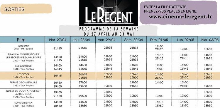 CLeregent's tweet photo. Voici votre programme de la semaine ! 🎬 https://t.co/8K4NE0i0gX