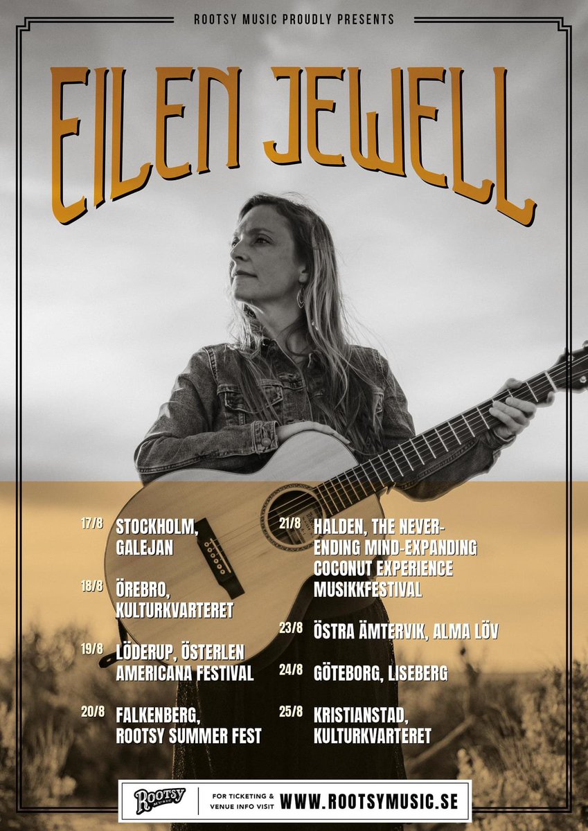 2022 @MusicRootsy TOUR ANNOUNCED!!! USA Tour begins May 4th in Indianapolis. All dates confirmed with two exceptions - on EilenJewell.com More will be added in Oct & Nov. Australia, we haven't forgotten you - coming in March.