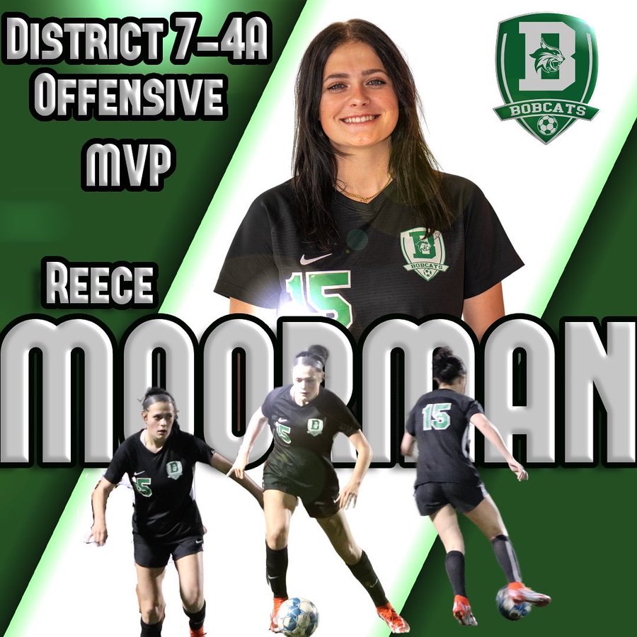 Gosset41's tweet photo. What a year for Benbrook senior @MoormanReece 

- 7-4A OFF MVP
- Team high 29 goals
- Team high 68 points
- Undefeated district champ
- Regional quarterfinalist
- Gosset POTW
- All State

And now...our fan poll winner for @dfwvarsity @startelegram girls soccer POTY! 

WTG Reece! https://t.co/UoGdg1XRpM