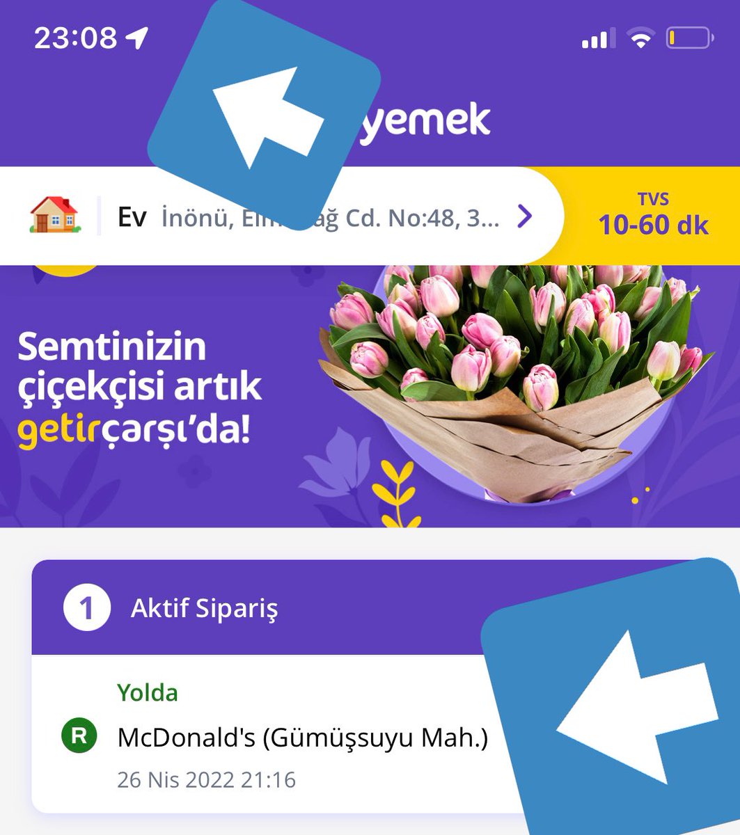 AliNasit's tweet photo. 21:16'da siparis verip 23:08'de hala beklemek ancak @mcdonaldstr ve @GetirYemek isbirligi ile mumkun olabilirdi. Can you see the how fast @getir_UK @getir_us works in turkey?? I ordered at 21:16 and it's 23:08 now. And order is only fastfood burger. RIDICULOUS https://t.co/8dqNkWHV6Q