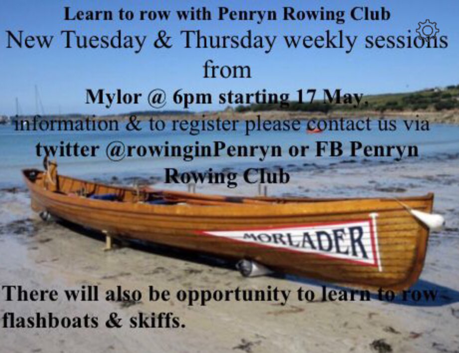 Want to learn to row a gig? <a href="/RowingInPenryn/">Penryn Rowing Club</a> is starting a learn to row course in May. Register interest via Twitter or Facebook. We also row and race  flashboats and skiffs &amp; will be running sessions at Penryn Quay when the tide is suitable  <a href="/PenrynTC/">Penryn Town Council 〓〓</a> <a href="/FalmouthUni/">Falmouth University</a> <a href="/MuddyBeach/">Muddy Beach</a>