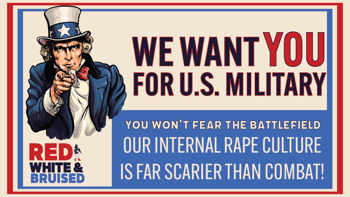 Women are nearly 30% more likely to leave the military than men, and sexual assault is a top reason. #RedWhiteAndBruised