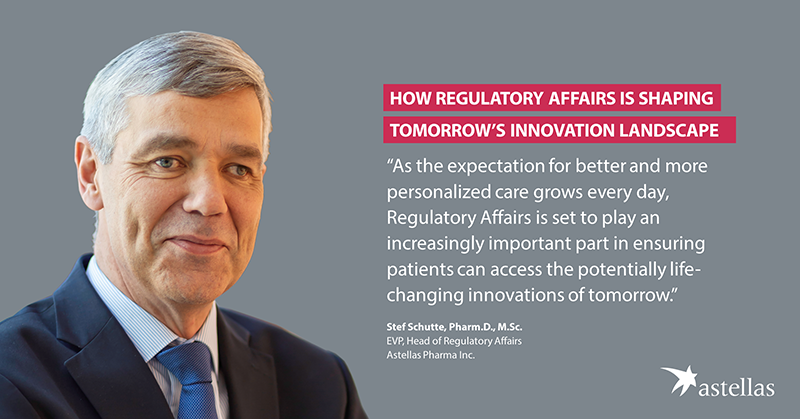 AstellasUS's tweet photo. Regulatory reform is ongoing globally and we have a unique opportunity to assess how we can deliver even greater value for patients. Our Head of Regulatory Affairs Stef Schutte shares his thoughts with @PharmExec. #ChangingTomorrow #ScienceFirstForPatients