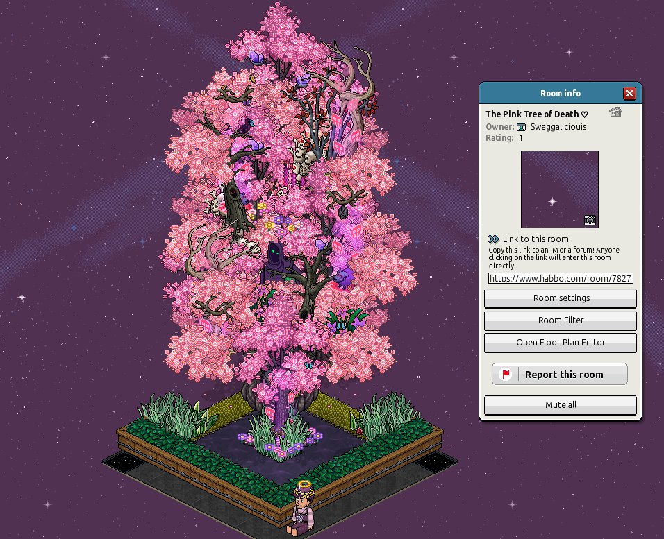 The Pink Tree of Death - #Habbo #habboearthday 
Creating a New tree for habbos earth day comp! 💗💀 <a href="/Habbo/">Habbo</a>