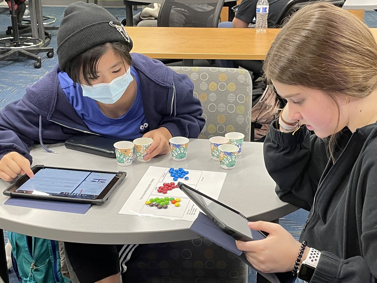 CoachMiller_CHS's tweet photo. Teaching can take on many different learning styles before students “get it!”Here in Business Explorations, Ss review the Accounting Equation using M&M candy in a tactile, visual hands-on approach. #AccountingIsTheLanguageOfBusiness @ConantBusEd @mr_grana A=L+OE @ConantCougars https://t.co/sV6CgzCA1K