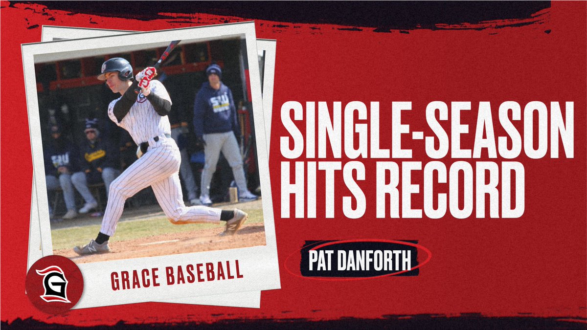 GraceLancers's tweet image. RECORD BROKEN!!
Pat Danforth breaks the @GraceCollegeBSB single-season hit record with his 59th hit of the season!

#LancerUp