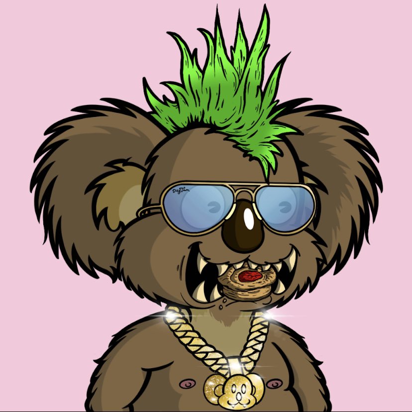 Sexy gold chain &amp; meat pie combo!  Bet your NFT don’t got nips like these!  <a href="/DropBearsio/">Drop Bears</a> is so tough!!