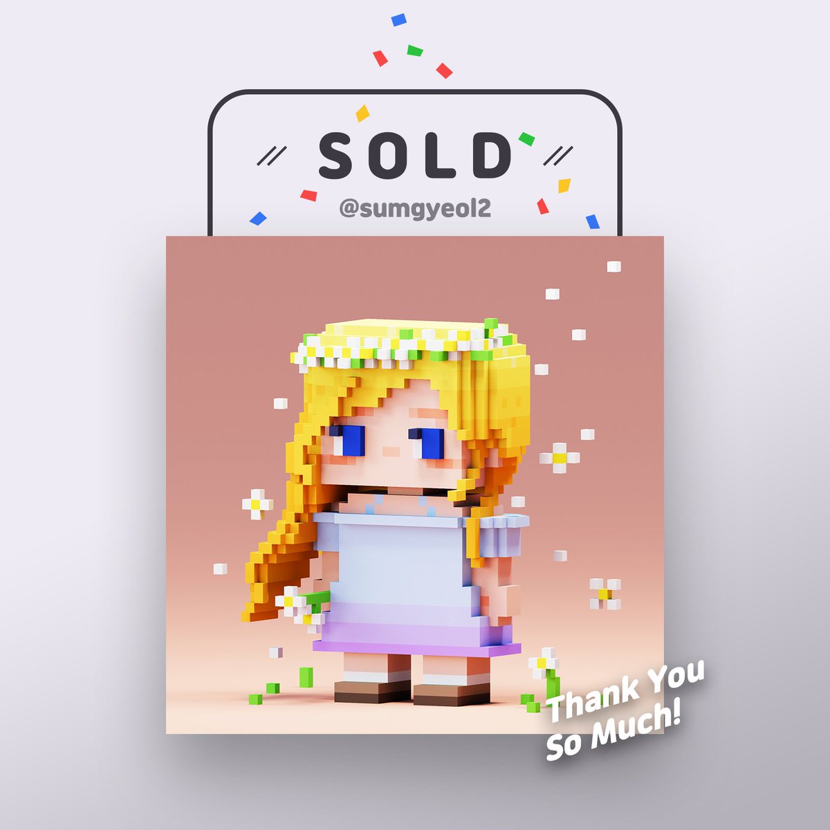 🌈🌈🌈 SOLD
Wow, Anna went to her new house. 
So I really appreciate your support.♥️♥️

Thank you so much.
<a href="/sumgyeol2/">🎵SumGyeol 숨결</a>
 🙏✨✨

#magicavoxel #voxelart #voxels #voxelworld #voxelartist #rhythmicalNFT