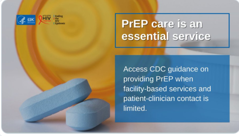 CDC_HIV's tweet photo. CDC's guidance for #PrEP programs affected by #COVID19 discusses home specimen collection kits for #HIV and #STD testing, HIV self-testing, and the benefits of providing a 90-day supply of medication once HIV-negative status is confirmed.

Learn more: https://t.co/hHT5Itsp3x https://t.co/tov7azat8f
